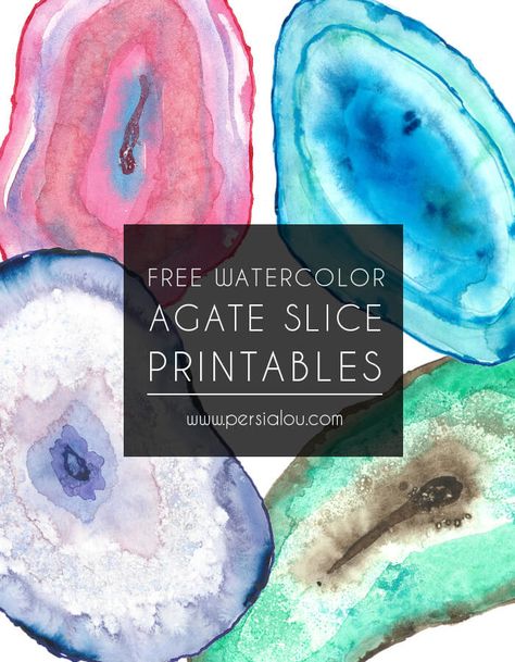 Pretty Wall Art, To Do List Printable, Agate Slices, Paint Watercolor, Free Printable Art, Cactus Wall Art, Watercolor Projects, Diy Watercolor, Agate Slice