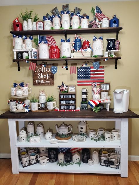 4th Of July Coffee, Coffee Bar Home, Coffee Corner, 4th July, July 4th, Coffee Bar, Fourth Of July, Coffee Shop, 4th Of July