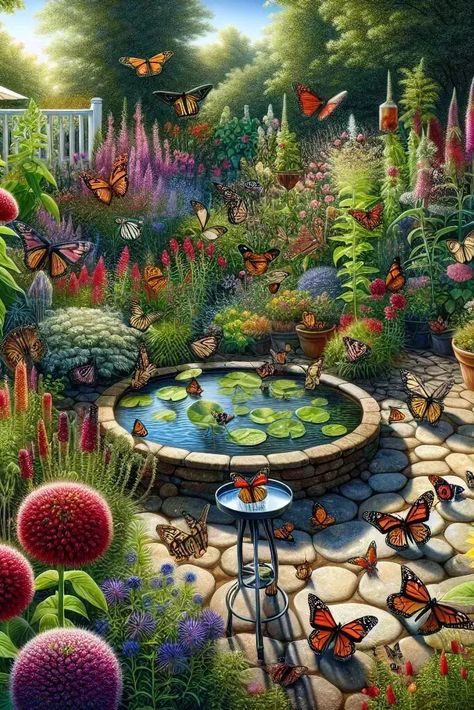 The Ultimate Guide to Creating a Beautiful Butterfly Garden at Home Butterfly Garden Aesthetic, Butterfly Garden Ideas, Garden With Butterflies, Planet Aesthetic, Birdwing Butterfly, Butterfly Sanctuary, Grow Garden, Butterfly Gardens, Garden At Home