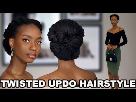 TWIST AND TUCK UPDO HAIRSTYLE ON NATURAL HAIR FOR WORK AND MEETINGS - YouTube Pin And Tuck Natural Hairstyles, Roll And Tuck Natural Hairstyles, Roll Tuck And Pin Natural Hair, Tuck And Roll Natural Hair, Natural Hair Updo Easy 4c, Simple Natural Hairstyles 4c Hair, Hairstyle On Natural Hair, Updo Cabello Natural, Hair Bun Design