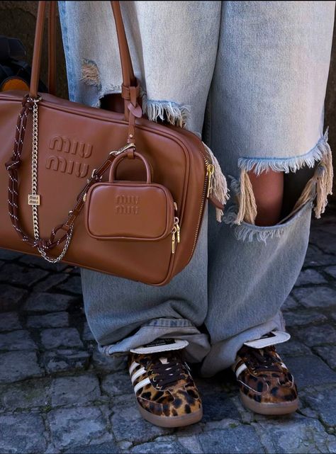 Karl Lagerfeld Bag, Leopard Sneakers, Miu Miu Bag, Fancy Bags, Trending Sneakers, Pretty Bags, Bag Trends, Brown Bags, 가을 패션