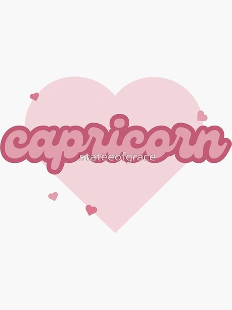 "Capricorn Heart Sticker" Sticker for Sale by stateeofgrace | Redbubble Cute Capricorn, Sticker Inspo, Sticker Cute, Heart Stickers, For Sale