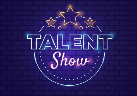 Talent Show with Contestants Displaying their Skill on Stage or Podium in Front of Judges Judging them in Cartoon Illustration Talent Show Background, Talent Show Decorations, Talent Show Ideas, Kids Talent, Broken Screen Wallpaper, Space Camp, Broken Screen, Diy Cleaning Hacks, Neon Light Signs