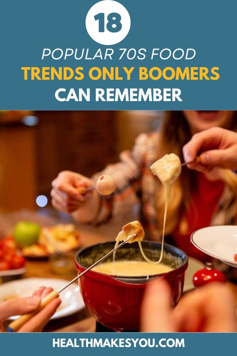 The 1970s was a distinctive era, not just for fashion and music but also for food. Some food trends that began during this time have. Click to see the list of 15 popular 70s food trends only boomers can remember. 70s Side Dishes, 70s Inspired Food, 60s Party Food, 70’s Food, 1970s Food, 70s Food, Drink Inspiration, Air Fryer Chicken Wings, Popular Food