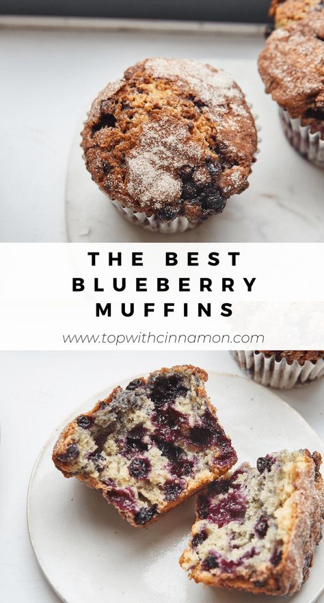 The Best Blueberry Muffins, Bakery Style Blueberry Muffins, Blueberry Muffin Recipe, Cardamom Buns, Best Blueberry Muffins, Bakery Style Muffins, Healthy Plant Based Recipes, Cinnamon Muffins, Blueberry Breakfast