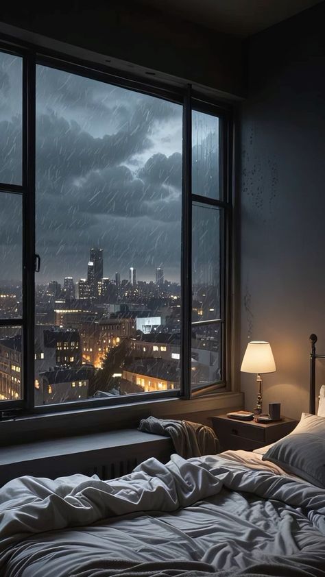 VuAnStudio (@relax_healer) • Instagram photos and videos Rain Lover, Rain Ambience, Dark Bedroom Aesthetic, Gothic Fireplace, Bedroom Aesthetic Cozy, Calming Meditation, Rainy Wallpaper, Sleep Lover, Relaxing Background