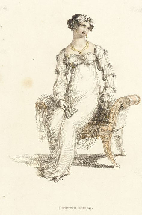 Empire Outfit, Regency Gown, Regency Era Fashion, Regency Dress, Regency Fashion, Fashion Forecasting, Regency Era, Historical Dresses, Fashion Plates