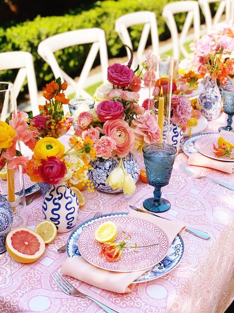 Colorful Girl Baby Shower at Rosewood Mansion  Turtle Creek - Italy inspired baby shower with lemons and citrus Bright Color Baby Shower Ideas, Colorful Bridal Shower Ideas, Summer Citrus Wedding, Shower Mood Board, Italian Baby Showers, Blue White Tile, Rehearsal Dinner Themes, Summer Baby Shower Themes, Jordan Baby Shower