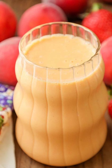 Strawberry Peach Smoothie Recipe Strawberry Peach Smoothie, Peach Smoothie Recipes, Peach Smoothie, Vitamin Packs, Protein Shake Recipes, Strawberry Smoothie, Smoothie Recipe, Strawberry Recipes, Protein Shakes