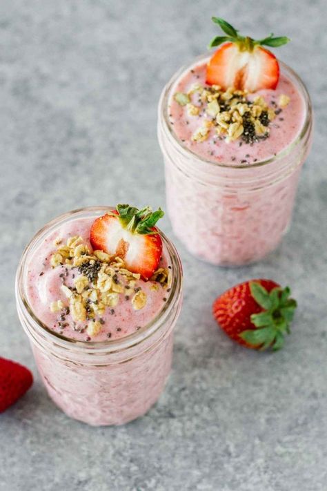 Dessert Tofu, Chia Seed Smoothie Recipes, Breakfast Smoothie Healthy, Smoothie Jar, Chia Seed Smoothie, Protein Vegetarian, Vegetarian Gluten Free, Kefir Recipes, Smoothie Healthy