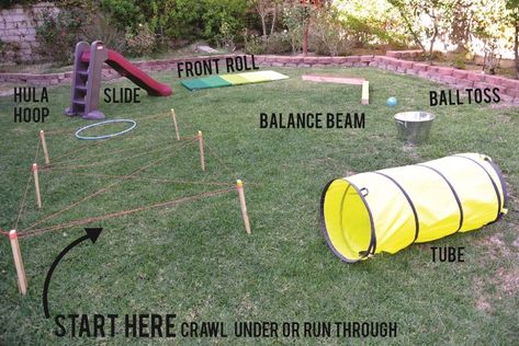 Kids Obstacle Course | How to create a backyard of fun for your kids! | Families Magazine Backyard Obstacle Course, Ninja Warrior Course, Kids Obstacle Course, Yard Games, Backyard Games, Obstacle Course, Backyard For Kids, Field Day, Birthday Games