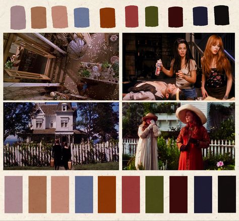 Soft autumn color palette for the ninties romance fantasy Practical Magic #romance #fantasy #witch #magic #witchcraft #90s #aesthetic #movies #cinema #cinematography #color #colour #colorpallete #autumn #salem Practical Magic Movie, Practical Magic House, The Craft Movie, Movie Color Palette, Soft Autumn Color Palette, Autumn Color Palette, Fantasy Witch, Summer Color Palette, Magic Aesthetic