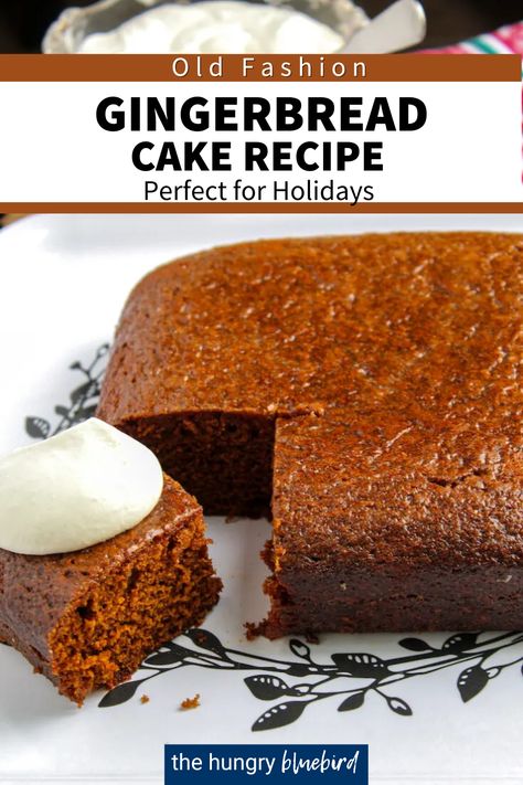 Indulge in the warm, spiced flavors of the holiday season with this delightful Gingerbread recipe. The soft, moist, and fragrant gingerbread cake is the perfect treat for festive gatherings or cozy evenings. It's filled with classic ingredients like molasses, ginger, cinnamon, and cloves, creating that signature gingerbread taste. Homemade Gingerbread Cake, Moist Gingerbread, Ginger Spice Cake, Ginger Bread Cake Mix Recipes, Ginger Bread Recipes House, Ginger Cakes, Gingerbread Cake Frosting, Ginger Bread Cake Recipe, Ginger Cake Recipe