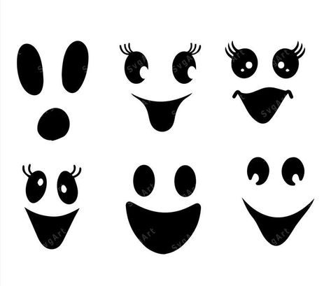 Faces Svg Free, Ghost Face Svg, Mickey Face, Ocean Animal Crafts, Ghost Eyes, Diy Tie Dye Designs, Baby Spiderman, Ghost Drawing, Face Template