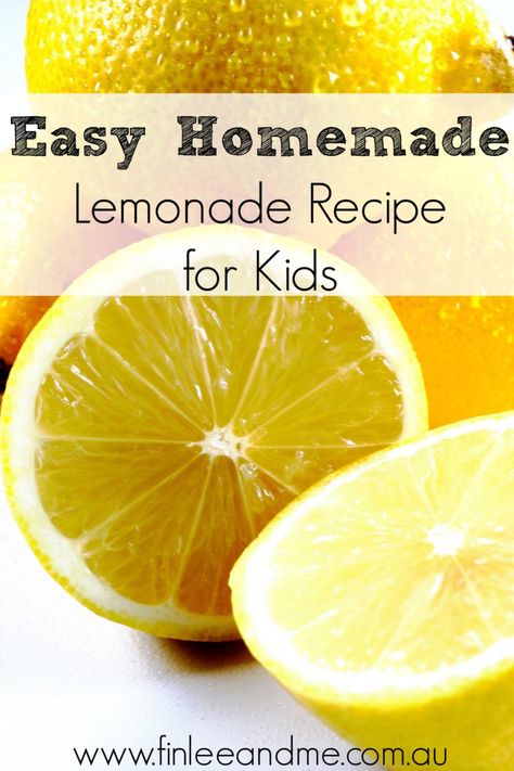 Easy Lemonade Recipe Kids, Fresh Lemonade Recipe Easy, Easy Homemade Lemonade Recipe, How To Make Lemonade With Lemons, Lemon Activities, Lemonade Recipe For Kids, June Themes, Recipe Lemonade, Lemonade Punch Recipe