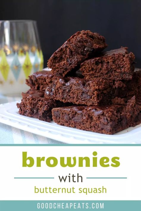 Butternut Squash Brownies Recipe | Good Cheap Eats Butternut Squash Brownies, Squash Brownies, Butternut Squash Cookies, Butternut Squash Dessert, Gourd Recipes, Butternut Squash Cake, Squash Butternut, Squash Cakes, Butternut Squash Puree