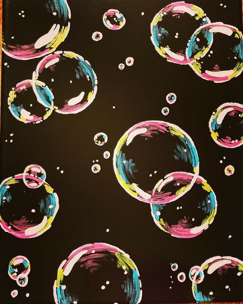 Painting Of Bubbles, Bubble Illustration Graphics, Chalk Bubbles, Neon Bubbles, Bubble Illustration, Fashion Logo Inspiration, Art Inspiration Reference, Fun Chalk Art, Outdoor Murals