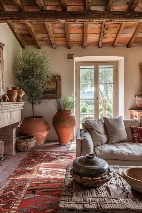 The 45 Secrets to a Stunning Tuscan Countryside Living Room Italian Cottage Interior Design, Tuscan Mediterranean Decor, Italian Hotel Interior, French Countryside House Aesthetic, Tuscan Home Interior Design, Mediterranean Homes Living Room, Tuscan Inspired Homes, Italian Living Room Aesthetic, Spanish Inspired Living Room