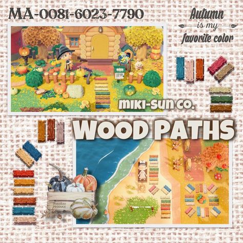 ma - 0081 6023 7790, animal crossimg new horizons design code, colourful wooden planks design Wood Path, Code Design, Path Design, Animal Crossing Game, Kid Core, Floor Patterns, Be Mine, Floor Design, Wood Design