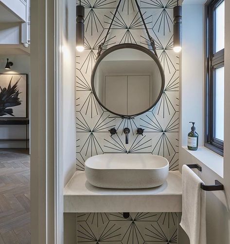 Downstairs Cloakroom, Powder Room Decor, Metro Tiles, Downstairs Toilet, Powder Room Design, Bad Inspiration, Decor Baie, Downstairs Bathroom, Half Bathroom