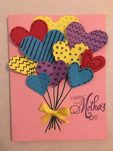 Easy Crafts For Mother’s Day, Parents Day Greeting Card Ideas, Greeting Cards For Mom, Parents Day Card Ideas, Diy Cards For Mother's Day, Parents Day Card, Parents Day Cards, Board Classroom, Diy Mom