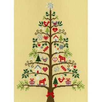 Scandi Tree Cross Stitch Kit Scandinavian Cross Stitch Patterns, Tree Cross Stitch, Christmas Gift Inspiration, Pretty Christmas Trees, Christmas Donkey, Bothy Threads, Scandi Christmas, Art Origami, Cross Stitch Christmas