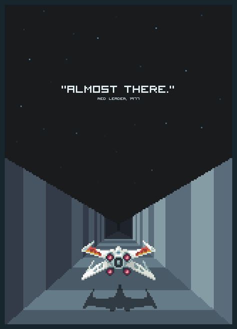 tiefighters:  "Almost there." Red Leader, 1977Created & submitted by mazeon Rogue Squadron, Star Wars Gif, Light Speed, Arte 8 Bits, Computer History, 8bit Art, 8 Bits, The Force Is Strong, Almost There