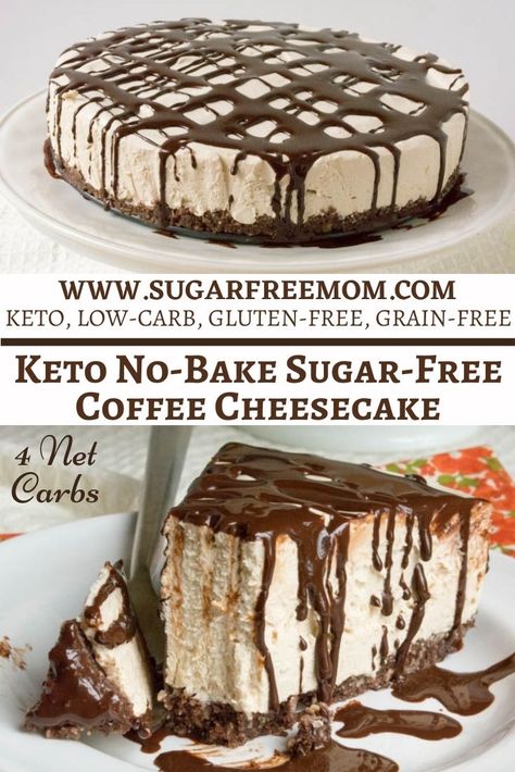 Keto Cheesecake No Bake, Easy Keto Cheesecake, Sugar Free Coffee, Sugar Free Desserts Easy, Low Carb Cheesecake Recipe, Sugar Free Cheesecake, Sugar Free Baking, Coffee Cheesecake, Sugar Free Recipes Desserts