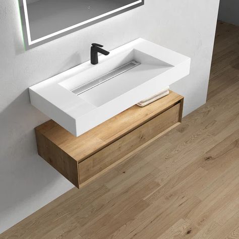 My Favorites Lists - Wayfair Canada Floating Vanity Bathroom, Wall Mounted Sink, Small Bathroom Vanities, Floating Bathroom Vanity, Double Bathroom, Double Sink Vanity, Installing Cabinets, Floating Vanity, Modern Bathroom Decor