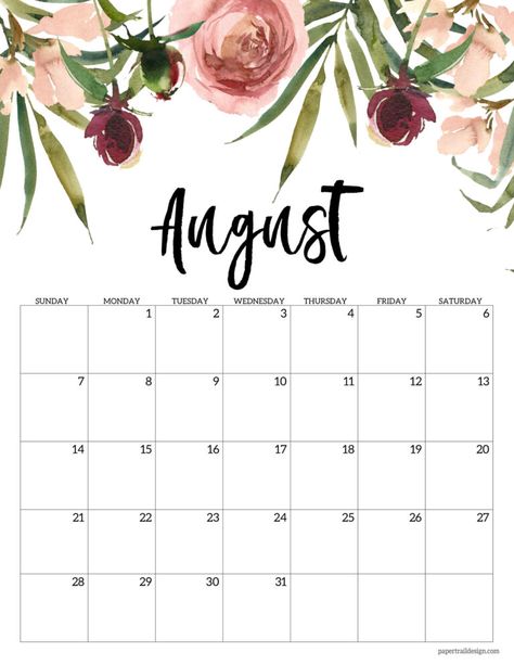 August 2022 calendar printable in our free floral design. Printable monthly calendar so you can come back each month for your next calendar page. Paper Trail Design, Printable Calendar Pages, Quarterly Planner, Free Printable Calendar Templates, Floral Calendar, August Calendar, To Do Planner, Trail Design, Projets Cricut