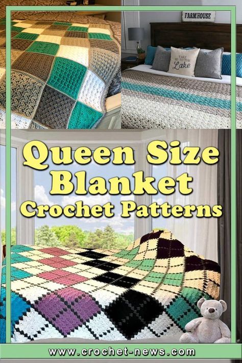 You need a new comforter for your queen sized bed but with skyrocketing prices you can’t afford to purchase one. You can actually make one quite cheaply, and it will be as pretty and warm as one you would have purchased. Try making these crochet queen size blanket patterns and you will be making more before you know it! Crochet Queen Size Blanket, Crochet Blanket King Size, Crochet Queen Blanket, Simple Bed Design, Crochet Queen, Queen Sized Bed, Bed Design Ideas, Queen Size Bedspread, Crochet Square Blanket