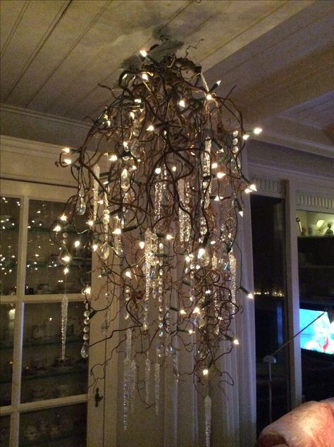 Diy Branch Chandelier, Nature Chandelier, Fairytale Home Decor, Twig Chandelier, Driftwood Chandelier, Dark Home Decor, Dark Home, Branch Decor, Let There Be Light