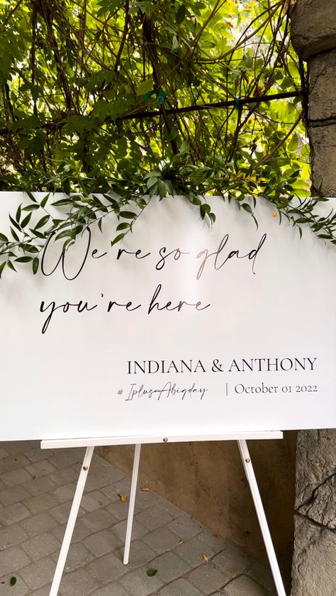 We’re so glas youre here welcome sign Classy Wedding Dress, Wedding Welcome Sign, Classy Wedding, Wedding Welcome Signs, Wedding Welcome, Welcome Sign, Weddings, Wedding Dress, Signs