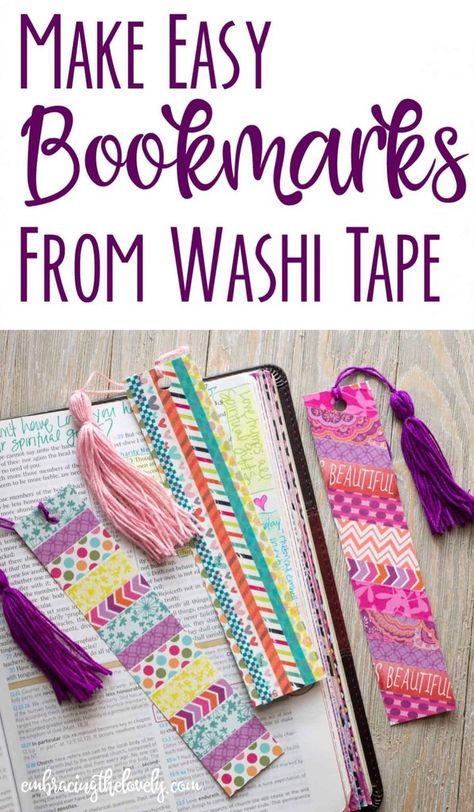 Faith Planner, Homemade Bookmarks, Washi Tape Projects, Bookmark Diy, Washi Tape Ideas, Bible Journaling For Beginners, Penanda Buku, Tape Projects, Washi Tape Crafts