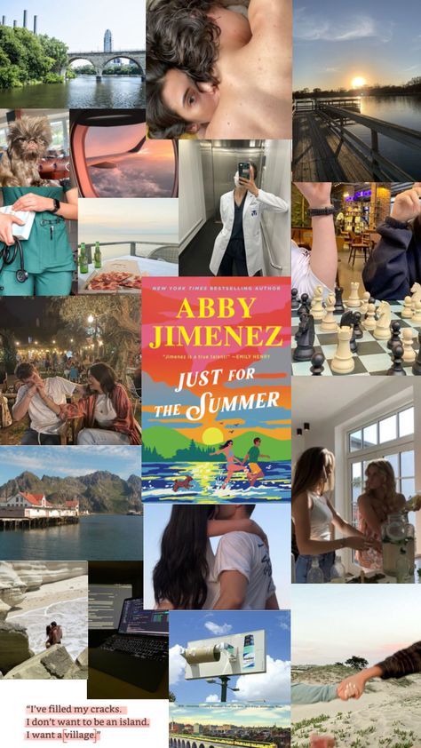 just for the summer by abby jimenez #bookaesthetic #books #bookish #abbyjimenez #romance #romanceaesthetic Abby Jimenez, Romcom Books, Romance Series Books, Collage Book, Unread Books, Summer Books, Favorite Book Quotes, Romantic Books, Reading Romance