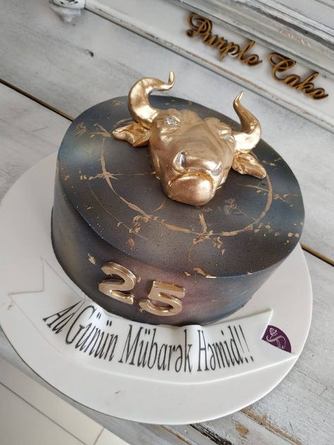 Taurus Cake Ideas, Taurus Birthday Cake, Taurus Cake, Zodiac Cake, About Taurus, 20 Birthday, Taurus Birthday, Purple Cakes, Birthday Cakes For Men