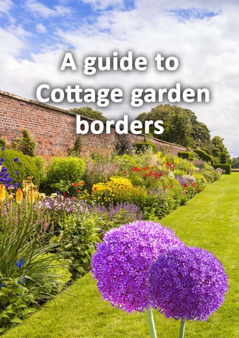 Large Perennial Garden Plan, Deep Garden Borders, Cottage Garden Border Plan, Cottage Garden Border Ideas, Cottage Garden Design Farmhouse, English Cottage Garden Design Layout, Cottage Garden Layout, English Garden Ideas Layout, Cottage Garden Design Layout