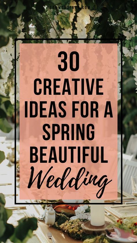 Looking for the best spring wedding ideas for your wedding? Look no farther, we have you covered on the most beautiful spring wedding decorations, themes, and color palettes! Elegant Spring Wedding Ideas, Spring Wedding Color Ideas, April Wedding Colors, Garden Themes, Diy Wedding Menu, Spring Wedding Color Palette, Spring Wedding Ideas, Wedding Themes Spring, Spring Wedding Bouquets