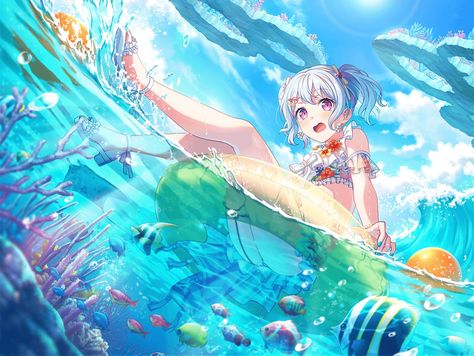 Art Eras, Girl In Water, Idolmaster Cinderella Girls, Summer Cards, Summer Theme, Art Contest, Future Design, Summer Art, Beach Art