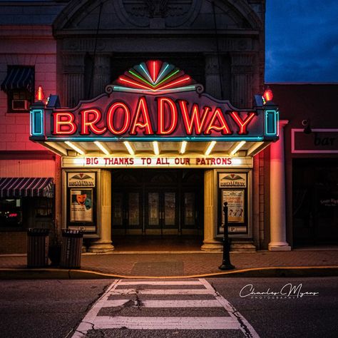 Broadway Theater in Pitman, NJ. Photo by myersfoto.com Broadway Theatre, Commercial Photographer, Broadway Show Signs, Theater, Broadway, Paintings, Photographer, Photography