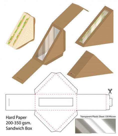 Cute Packaging Design, Packaging Die Cut, Sandwich Box, Packaging Template Design, Packaging Template, Cake Packaging, Gift Box Template, Food Business, Food Box