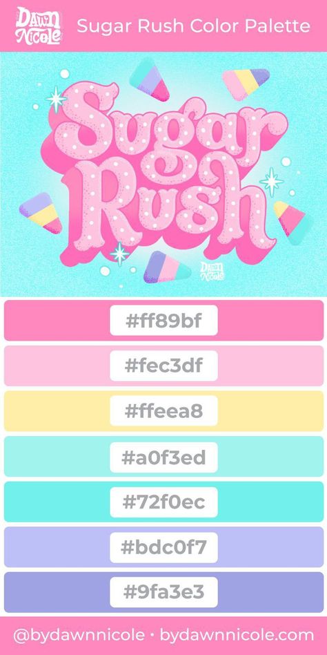 Cute Pastel Color Palette, Ibis Paint Color Palette Code, Sugar Rush Aesthetic, Ibis Color Palette, Color Code Palette, School Color Palette, Ibis Paint Color Palette, Goodnotes Color Palette, Color Palette Code