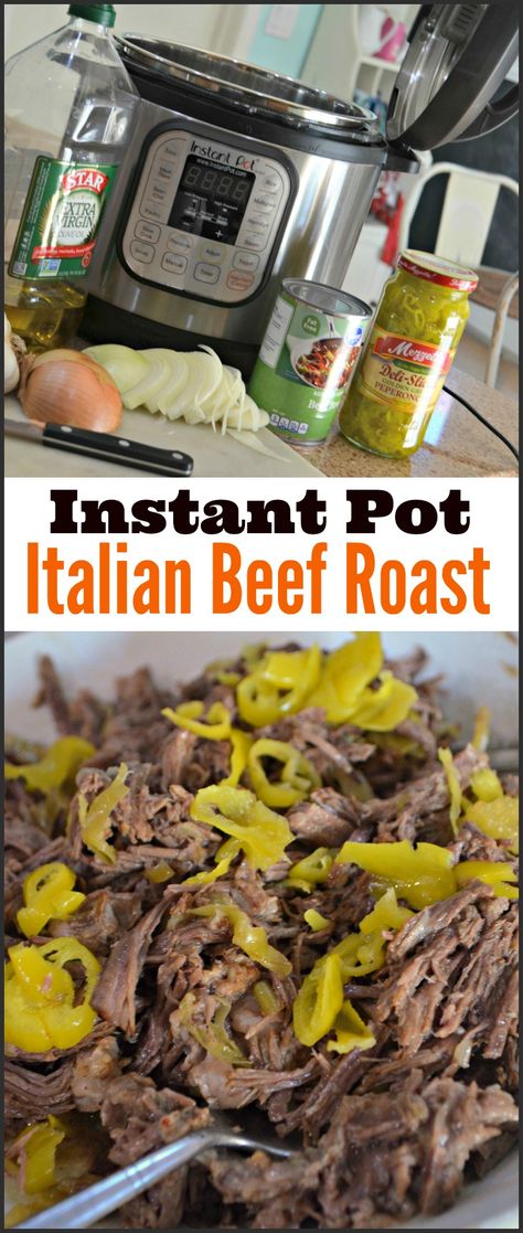 Italian Beef Roast, Easy Italian Beef, Instant Pot Italian Beef, Italian Roast Beef, Instant Pot Italian, Instant Pot Easy, Italian Beef Recipes, Recipes Instapot, Beef Recipe Instant Pot