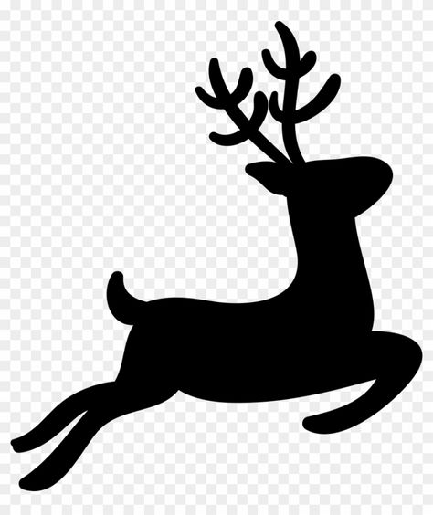 Deer Clip Art, Reindeer Outline, Silhouette Christmas Ornaments, Reindeer Drawing, White Tailed Deer, Deer Cartoon, Reindeer Silhouette, Flying Reindeer, Deer Drawing