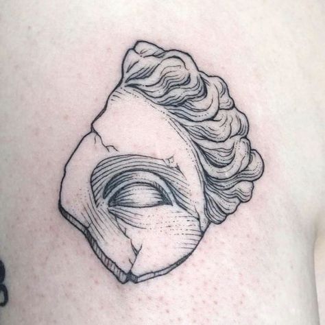 Simple Statue Tattoo, Inner Bicep Tattoo Men Simple, Aphrodite Tattoo, Inner Bicep Tattoo, Minimalist Tattoo Ideas, Engraving Tattoo, Minimal Tattoo Design, Small Forearm Tattoos, Statue Tattoo