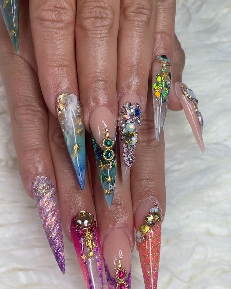 Rashounae🌹 on Instagram: “Blink and you may miss a detail 😜 had so much doing these with @haney__momma 💙💙💙 These were sculpted, each nail encapsulated, topped with…” Nails Encapsulated, Encapsulated Nails, Glamorous Nails, Top Nail, Miss A, Nail Design, Art Designs, Pretty Nails, Nail Art Designs