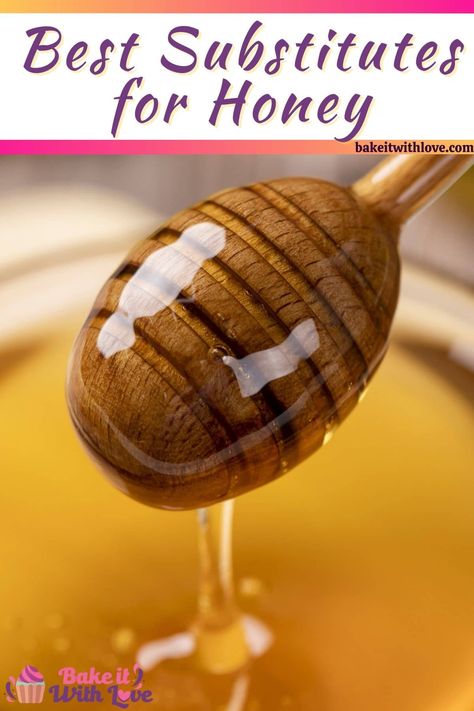 I’ve gathered all the best options for a honey substitute in one list, so you’ll know what to do if a recipe calls for honey and you're out! Honey has a distinct flavor and knowing how to match it will really help you in the kitchen! BakeItWithLove.com #bakeitwithlove #honey #honeysubstitute #substitute Substitute For Honey, Honey Substitute, Fake Honey, Swallow Food, Honey Uses, Benefits Of Honey, Honey Facial, Green Tea And Honey, Real Honey