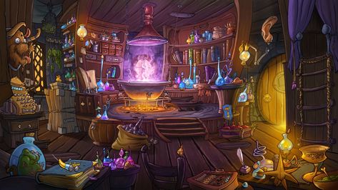 Fantasy Shop Art, Witch Room, Fantasy Shop, Bg Design, Fantasy Rooms, Heroic Fantasy, Location Inspiration, Fantasy House, Fantasy Places