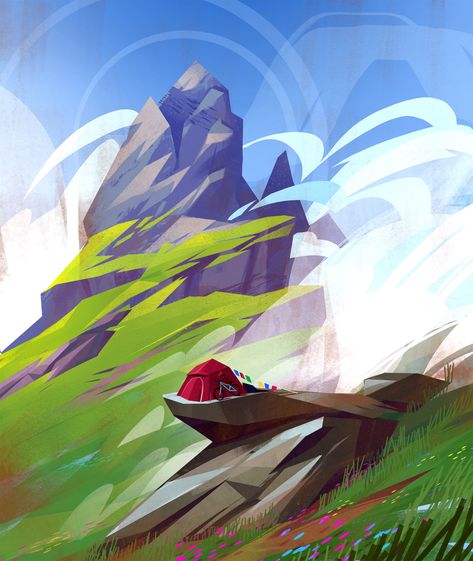 ArtStation - Stylized mountains sketches , Mathias Fekete Mountain Sketches, Stylized Mountains, Mountain Sketch, To Play, Digital Art, Zelda Characters, Fictional Characters, Quick Saves, Color