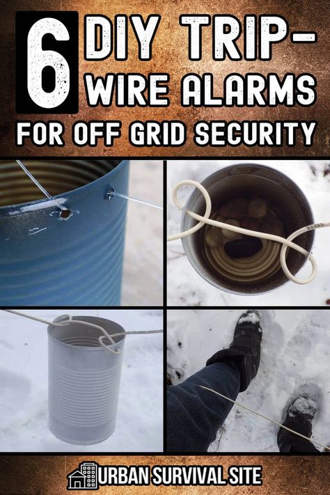 6 DIY Trip Wire Alarms for Off-Grid Security | Urban Survival Site Diy Trip Wire Alarm, Trip Wire Alarm Diy, Off Grid Water System, Survival Hacks Diy, Diy Alarm System, Trip Wire Alarm, Emergency Hacks, Trip Wire, Survival Prepping Diy